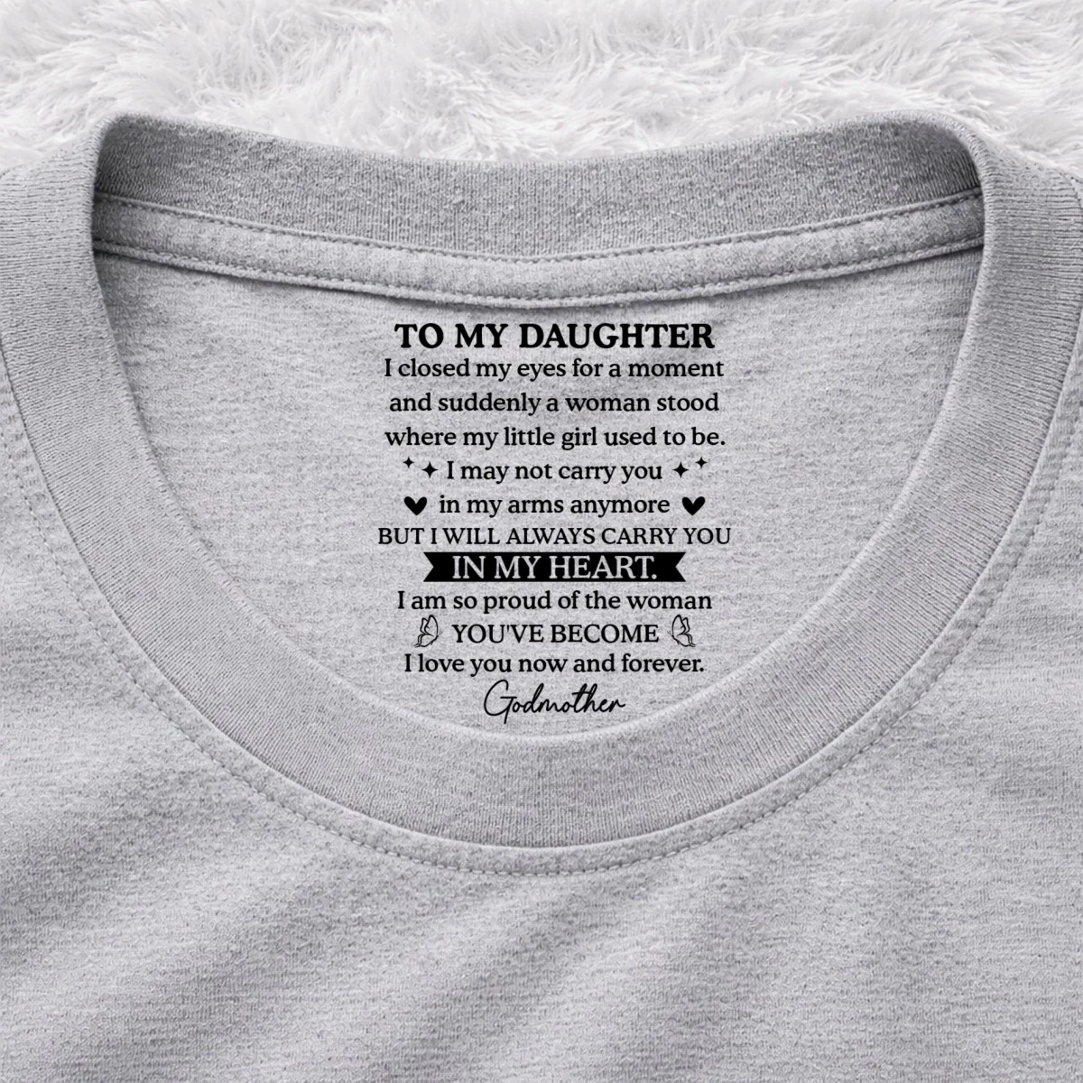 Proud Of My Little Girl - Personalized Custom Inside Neck Print T-shirt - Image 10