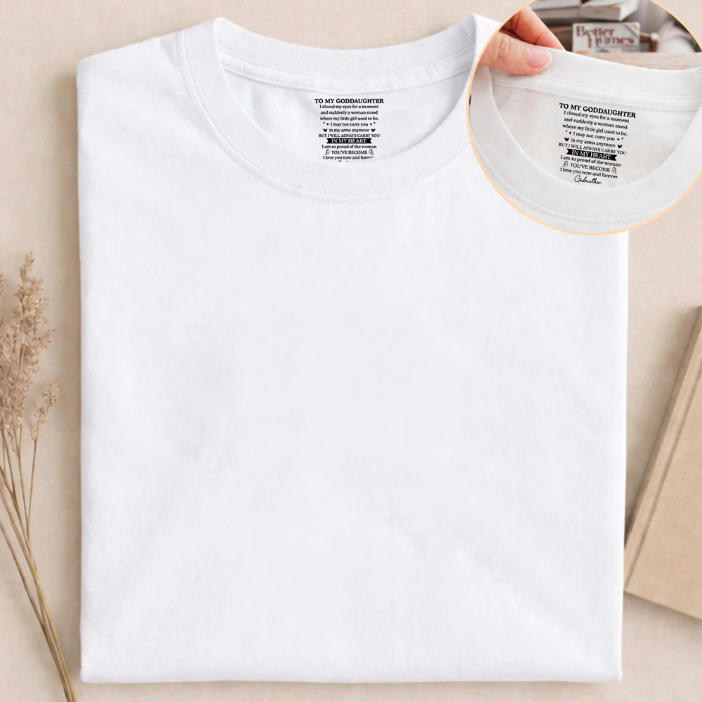 Proud Of My Little Girl - Personalized Custom Inside Neck Print T-shirt - Image 5
