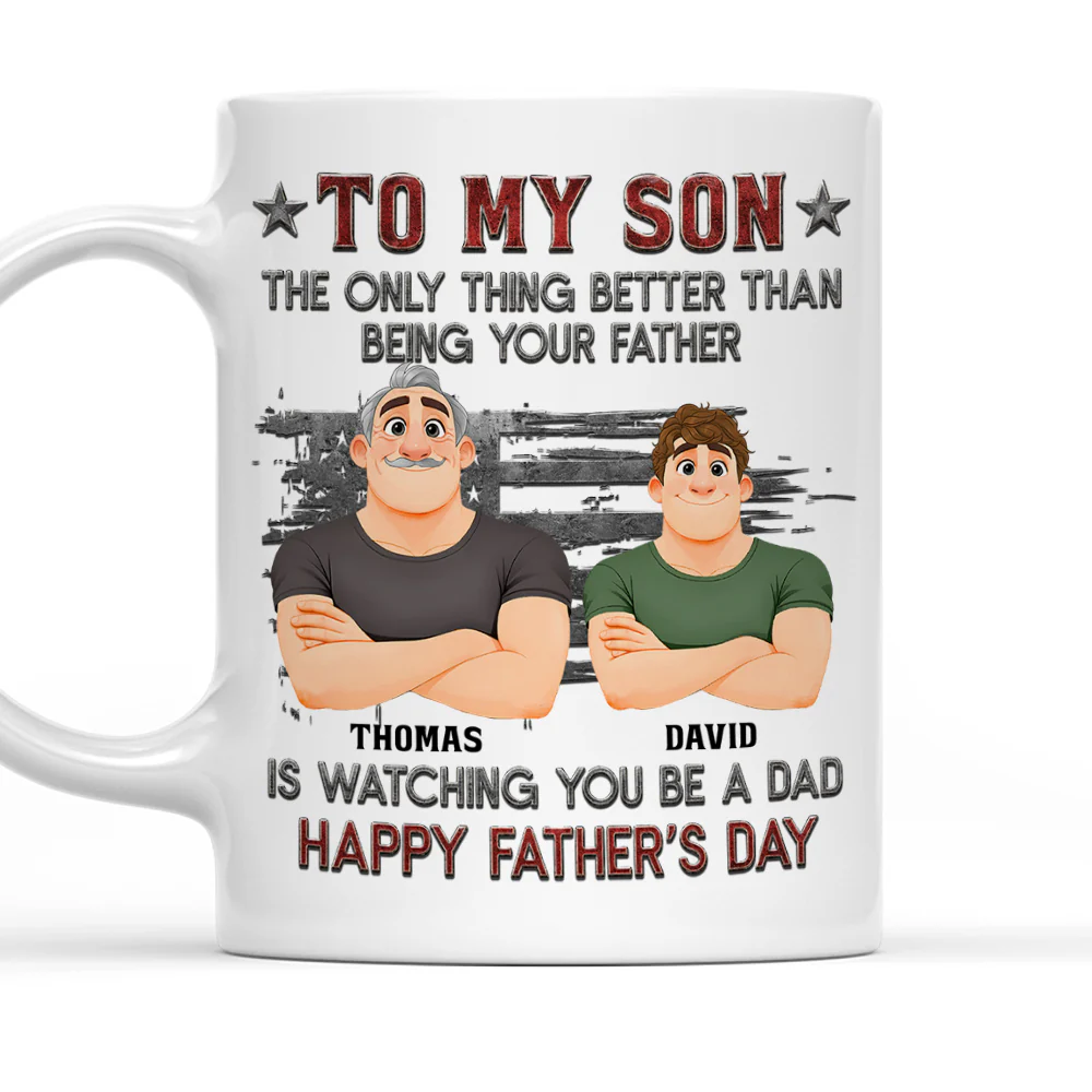 Proud Of My Son Be A Dad - Personalized Custom 3D Inflated Effect Mug
