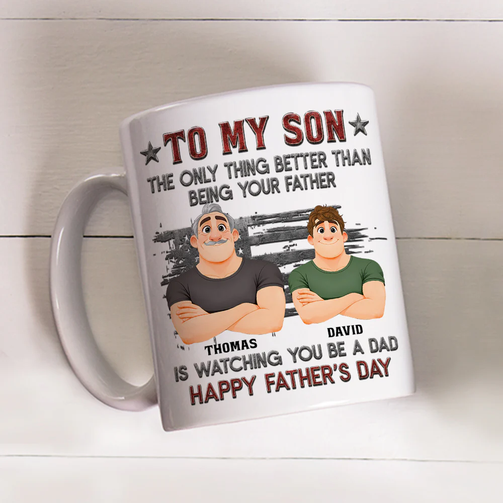 Proud Of My Son Be A Dad - Personalized Custom 3D Inflated Effect Mug - Image 3