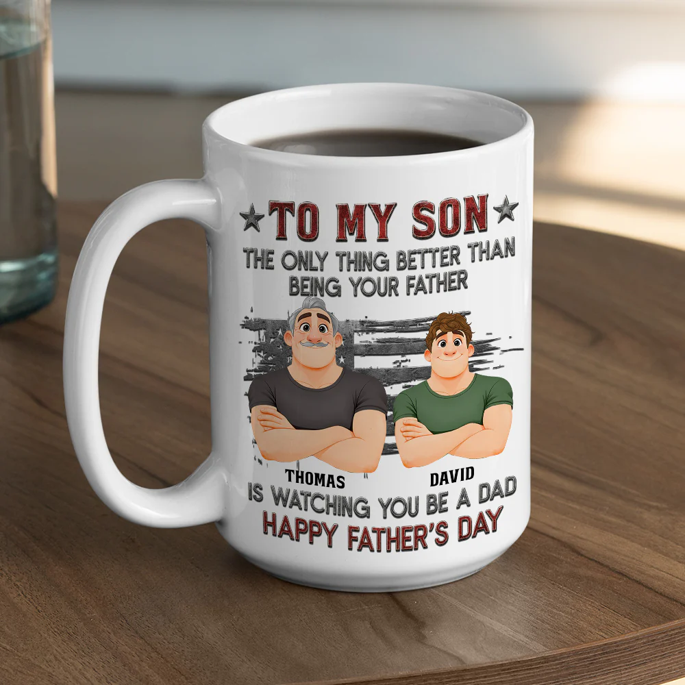 Proud Of My Son Be A Dad - Personalized Custom 3D Inflated Effect Mug - Image 5