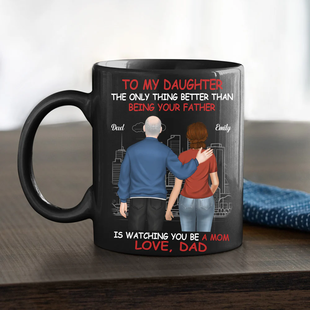 Proud Of You Daughter - Personalized Custom Coffee Mug - Image 2