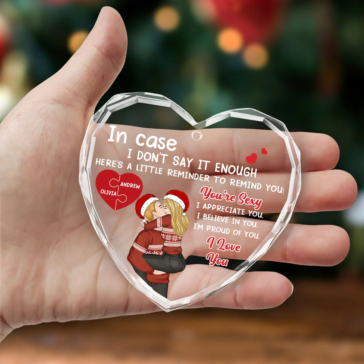 Proud Of You Love - Personalized Custom Glass Ornament - Image 4