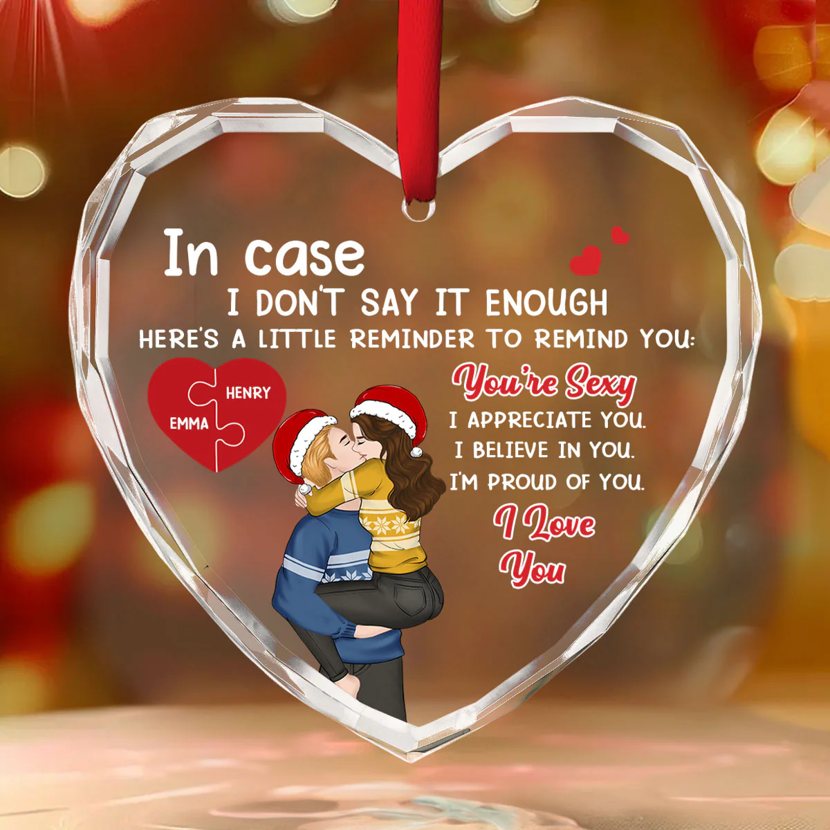 Proud Of You Love - Personalized Custom Glass Ornament - Image 5