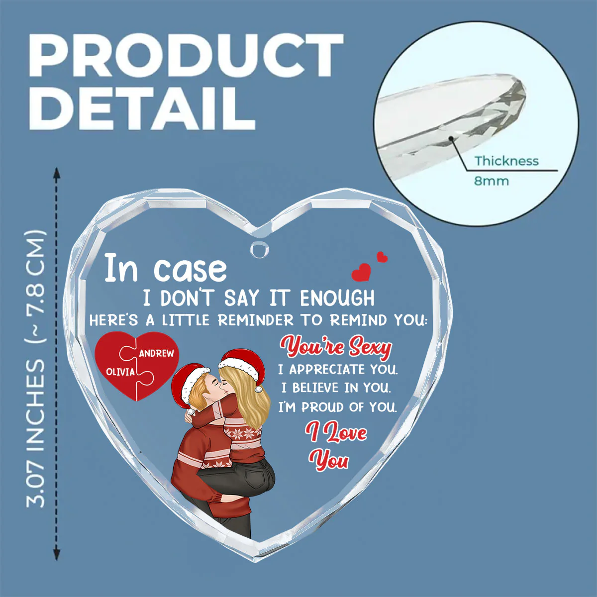Proud Of You Love - Personalized Custom Glass Ornament - Image 6