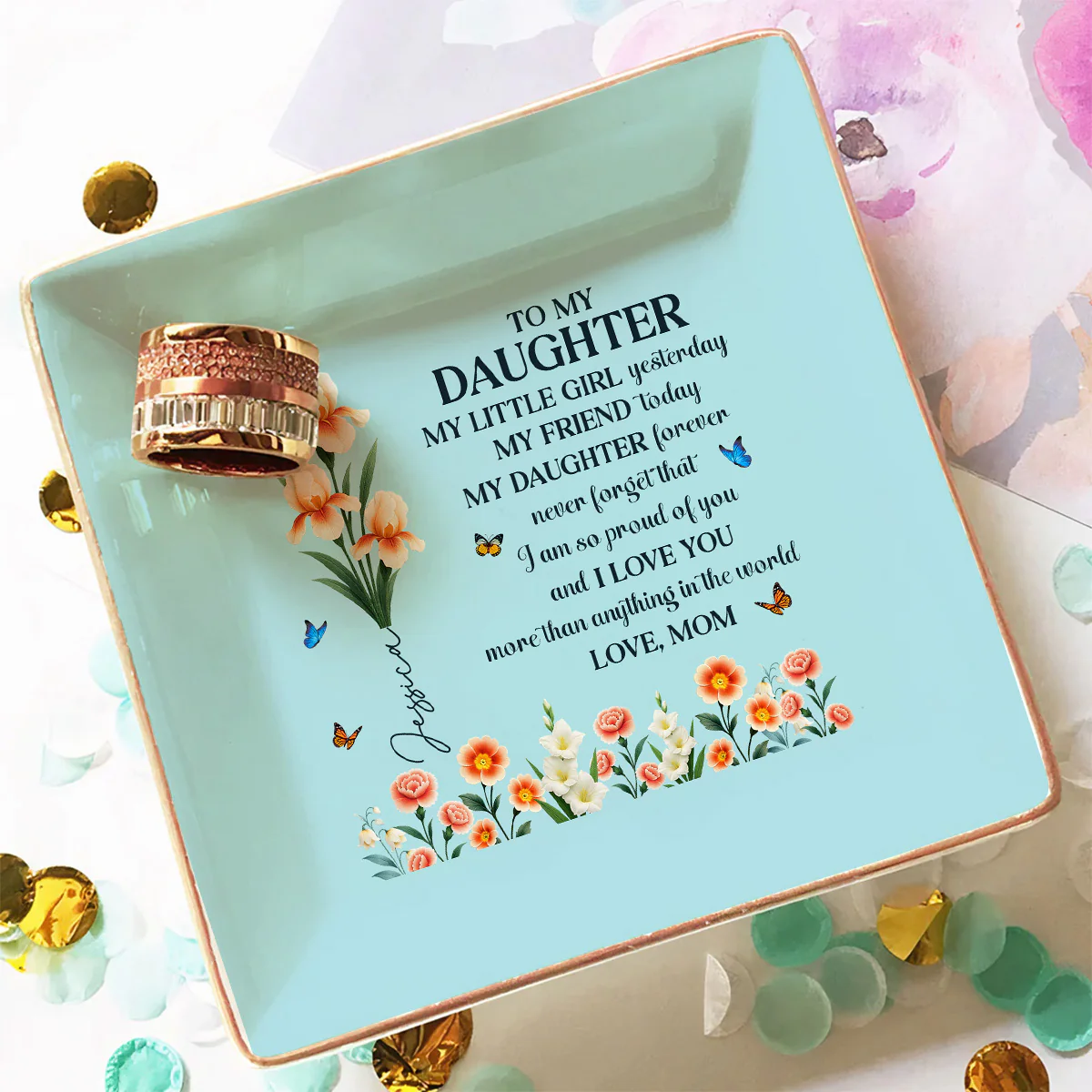Proud Of You More Than Anything - Personalized Custom Jewelry Dish - Image 2