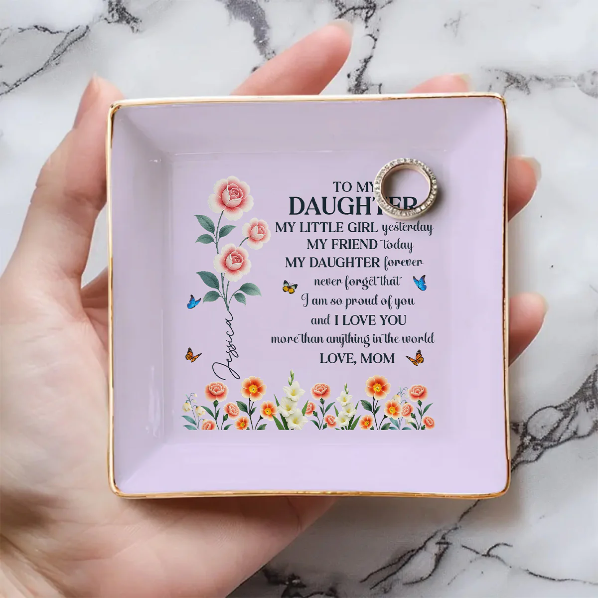 Proud Of You More Than Anything - Personalized Custom Jewelry Dish - Image 4