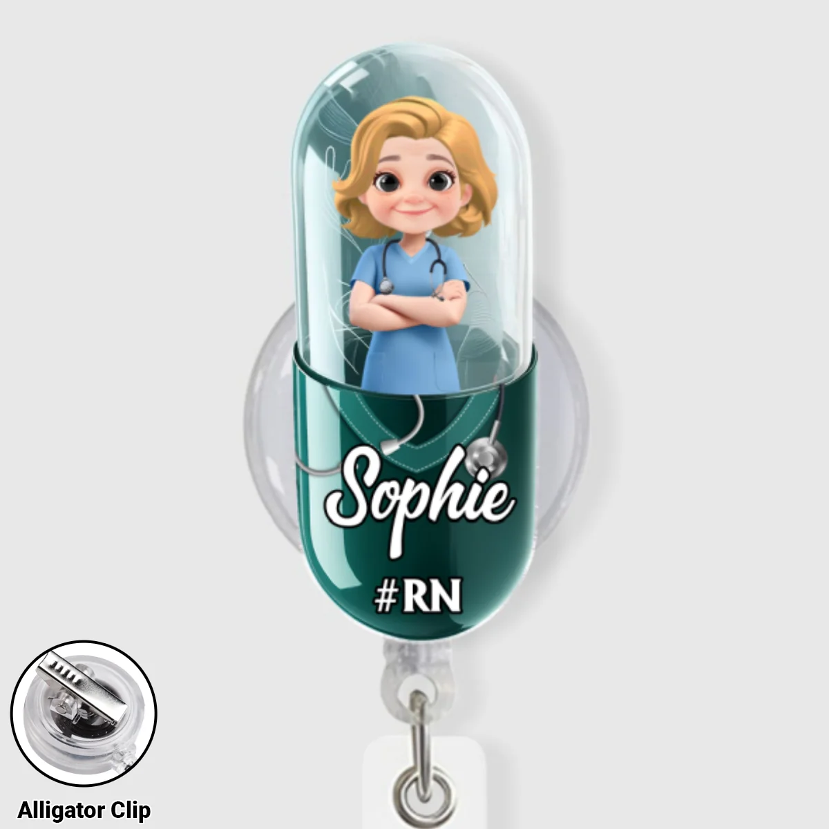 Proud To Be A Nurse Capsule - Personalized Custom Acrylic Badge Reel - Image 7