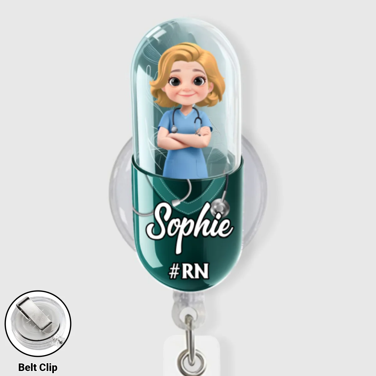 Proud To Be A Nurse Capsule - Personalized Custom Acrylic Badge Reel - Image 8