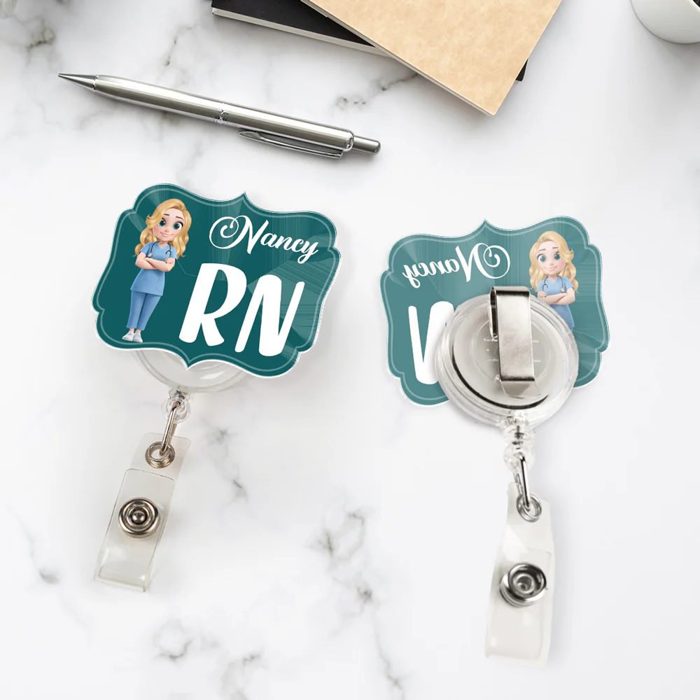 Proud To Be A Nurse - Personalized Custom Acrylic Badge Reel - Image 5