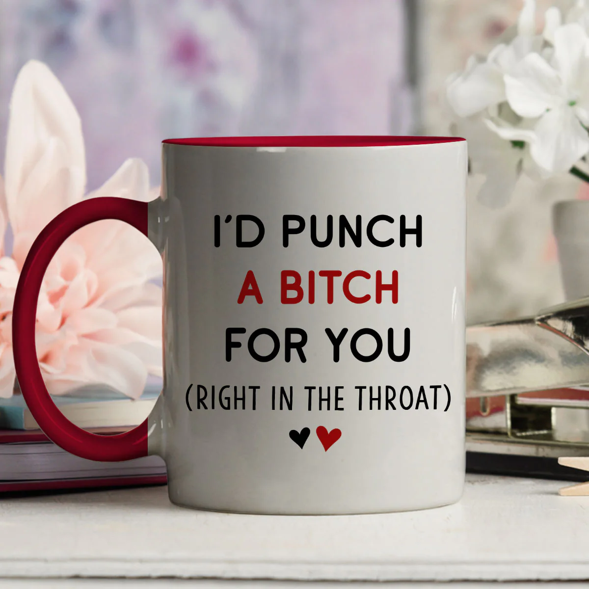 Punch A Bitch - Personalized Custom Accent Mug - Image 4
