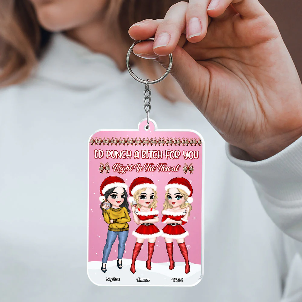 Punch A Bitch - Personalized Custom Acrylic Keychain - Image 3