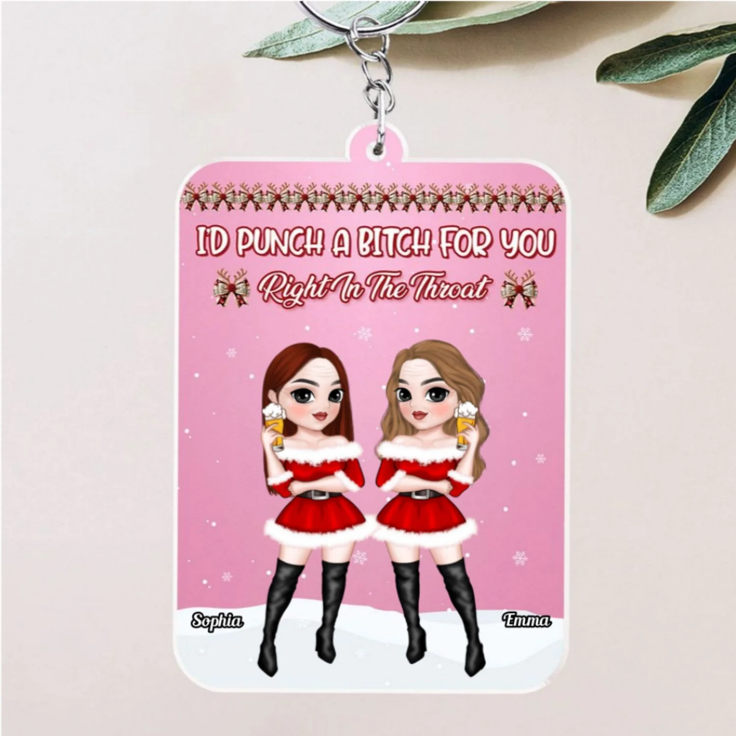 Punch A Bitch - Personalized Custom Acrylic Keychain - Image 5