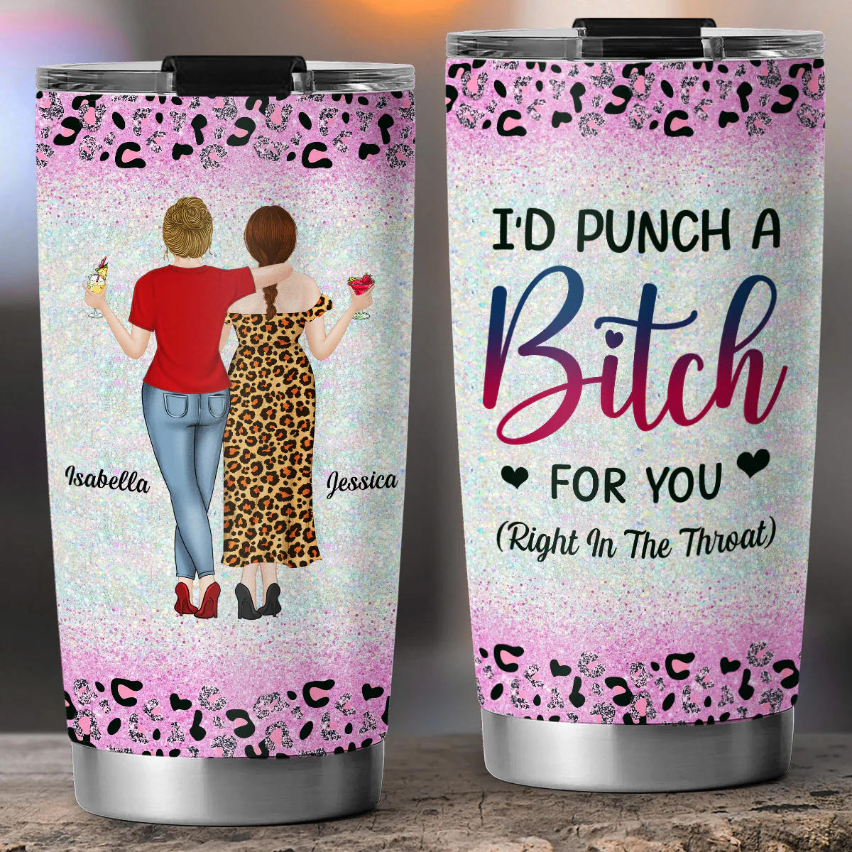 Punch A Bitch - Personalized Custom Tumbler - Image 2