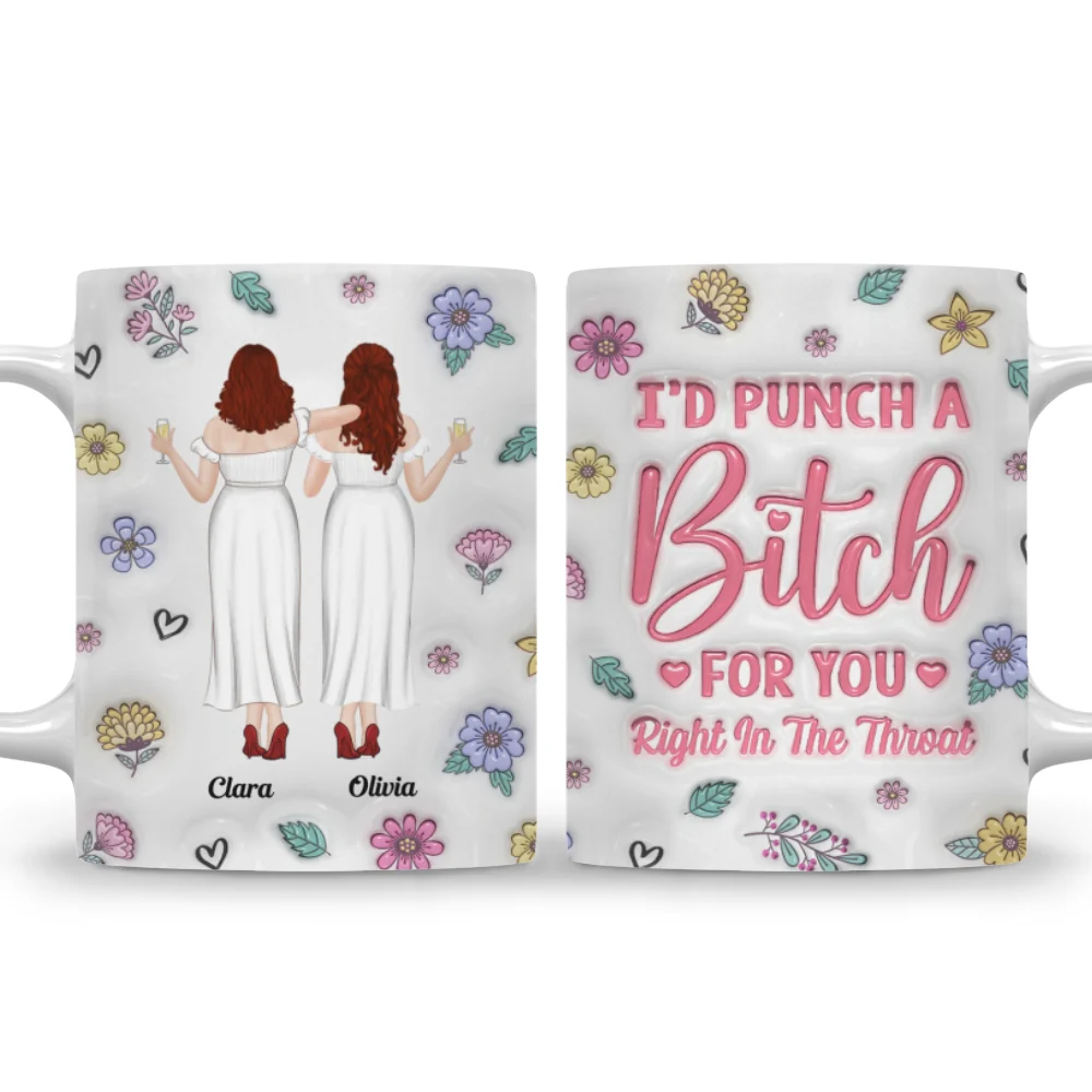 Punch Bitch Besties - Personalized Custom 3D Inflated Effect Mug - Image 6