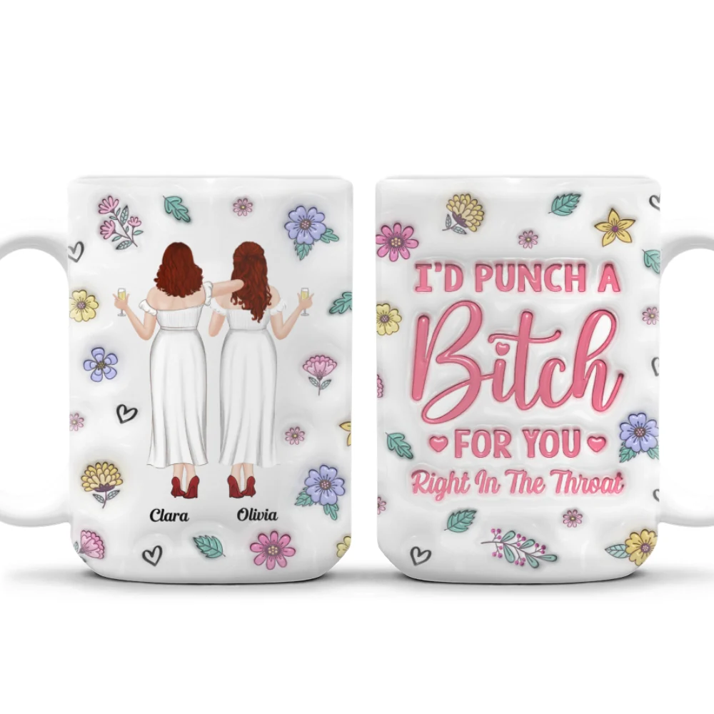 Punch Bitch Besties - Personalized Custom 3D Inflated Effect Mug - Image 7