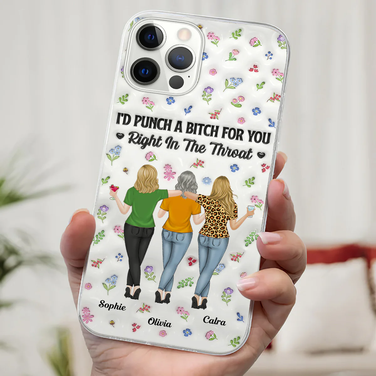 Punch Bitch Besties - Personalized Custom 3D Inflated Effect Phone Case - Image 6