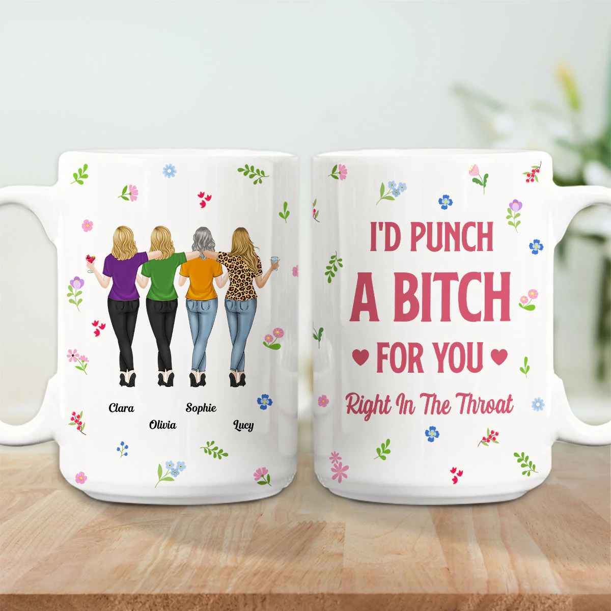 Punch Bitch Besties - Personalized Custom Coffee Mug - Image 10