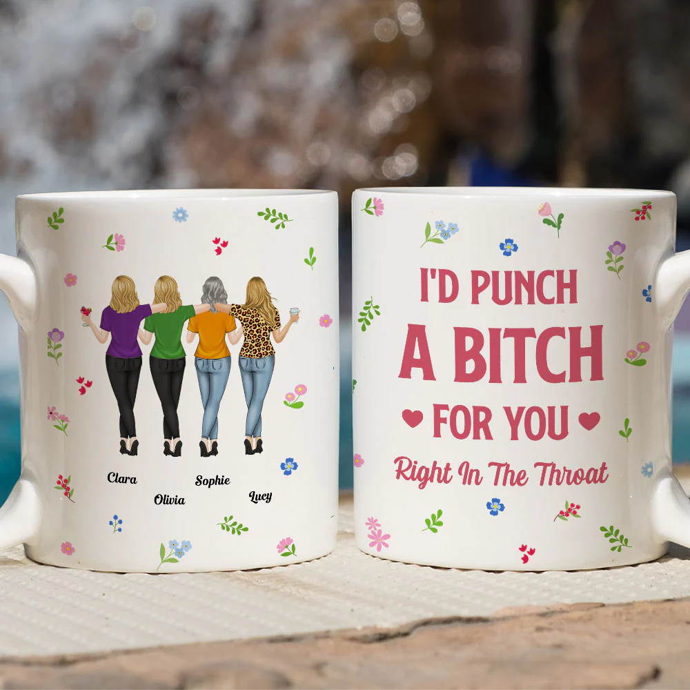 Punch Bitch Besties - Personalized Custom Coffee Mug - Image 5