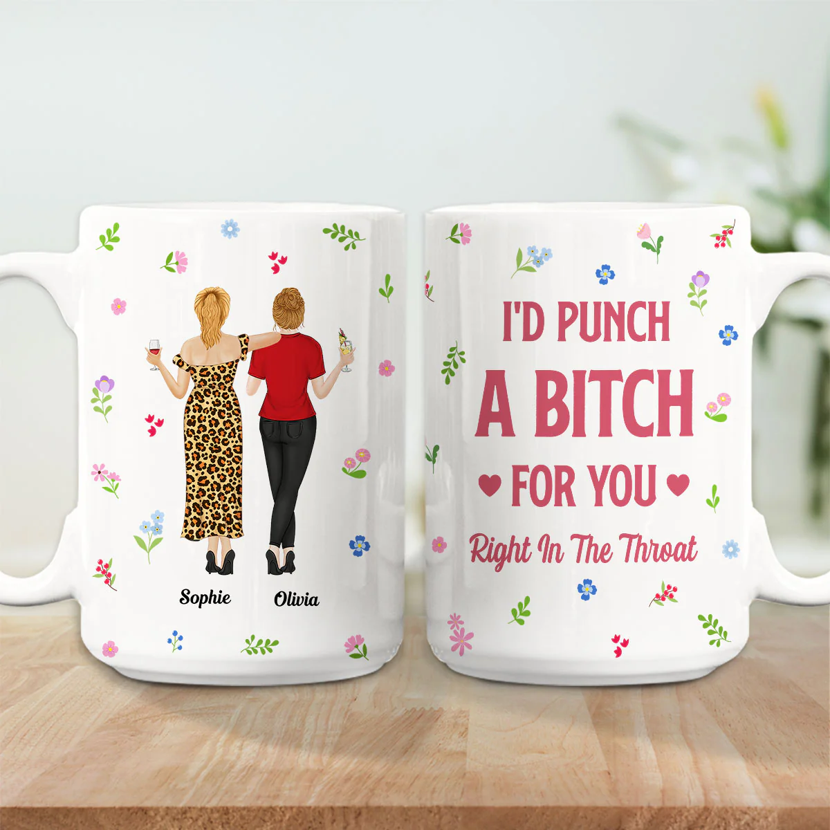 Punch Bitch Besties - Personalized Custom Coffee Mug - Image 8