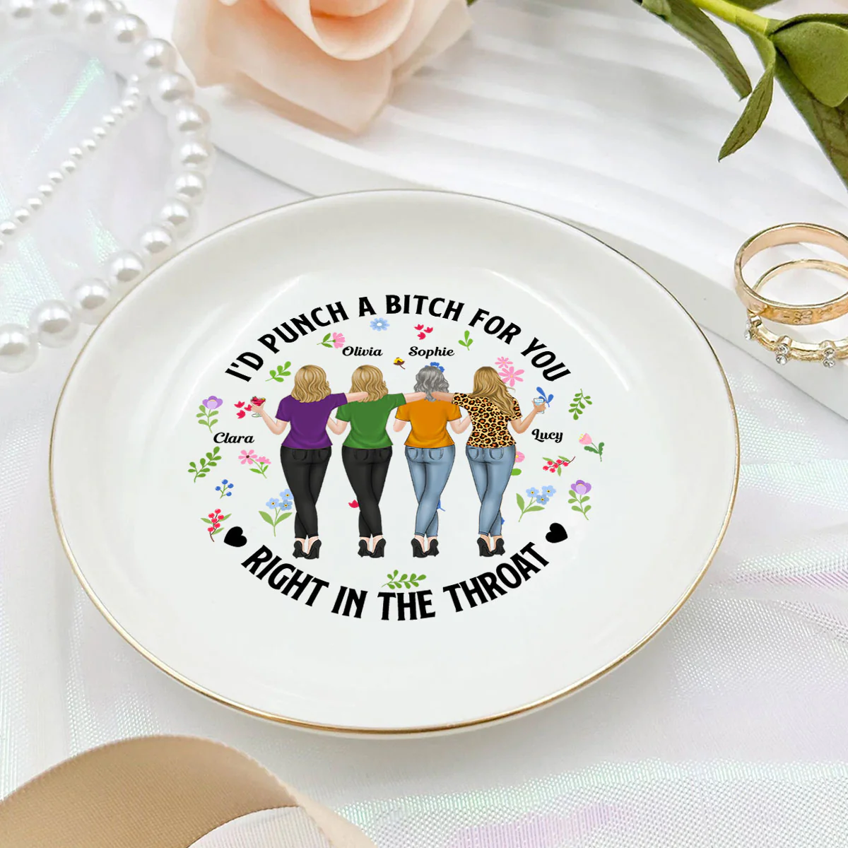 Punch Bitch Besties - Personalized Custom Jewelry Dish - Image 3