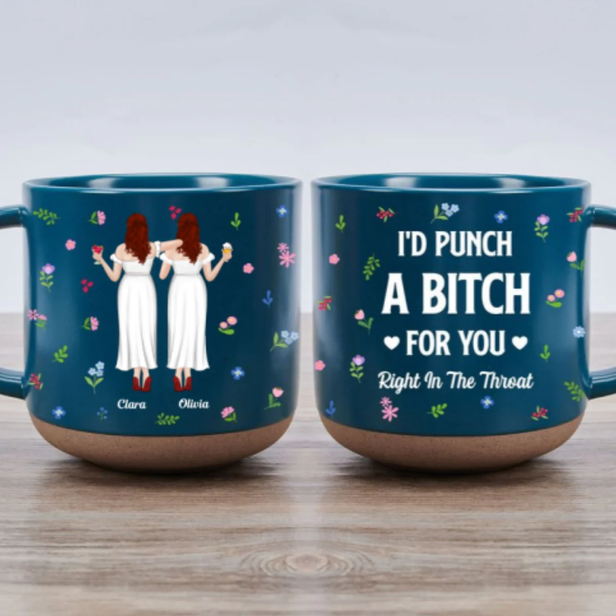 Punch Bitch Besties - Personalized Custom Pottery Mug - Image 6