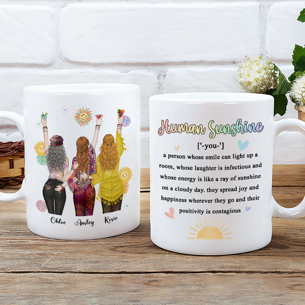 Punch Bitch Hippie Version - Personalized Custom Coffee Mug - Image 4