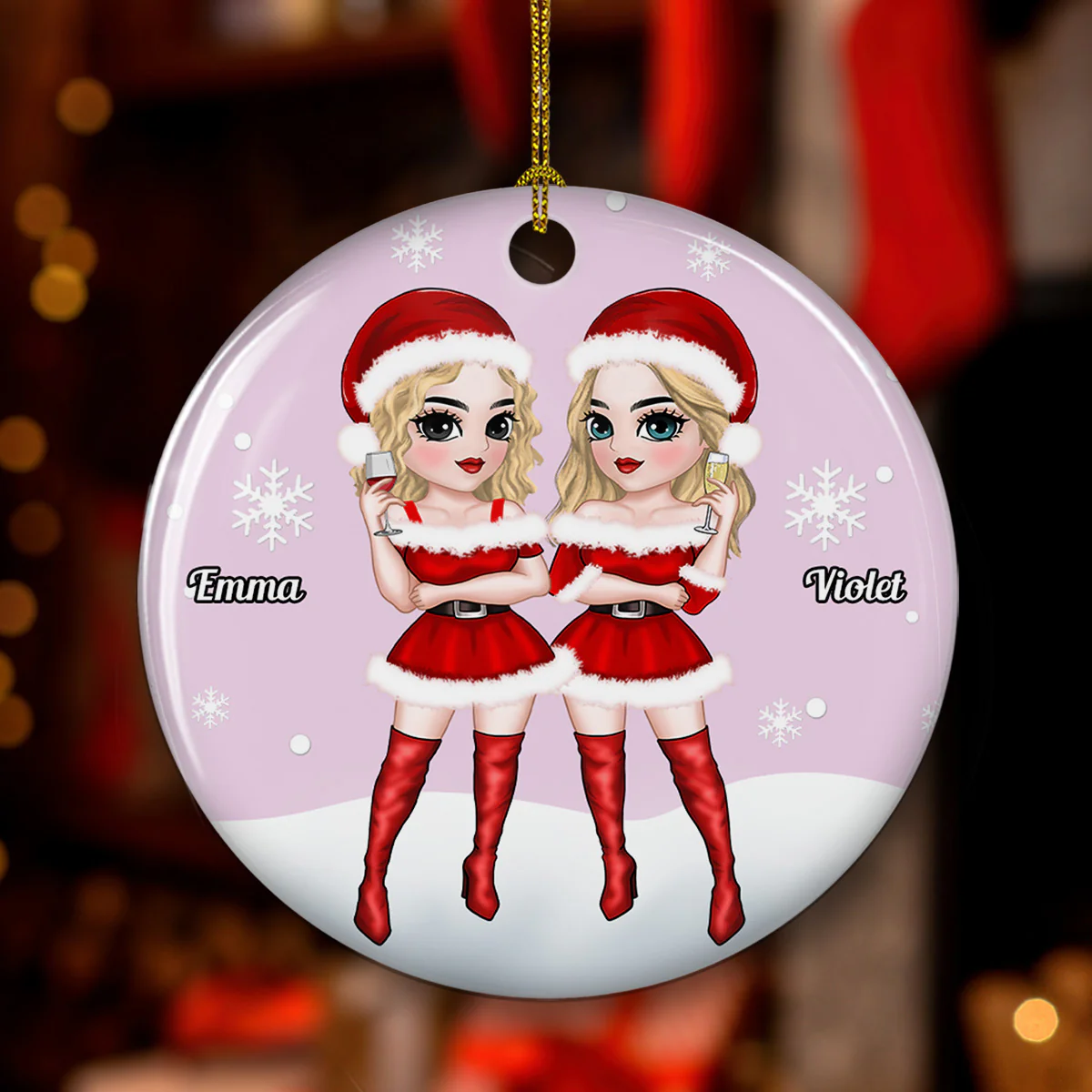 Punch Bitch - Personalized Custom 3D Inflated Effect Ceramic Ornament - Image 2