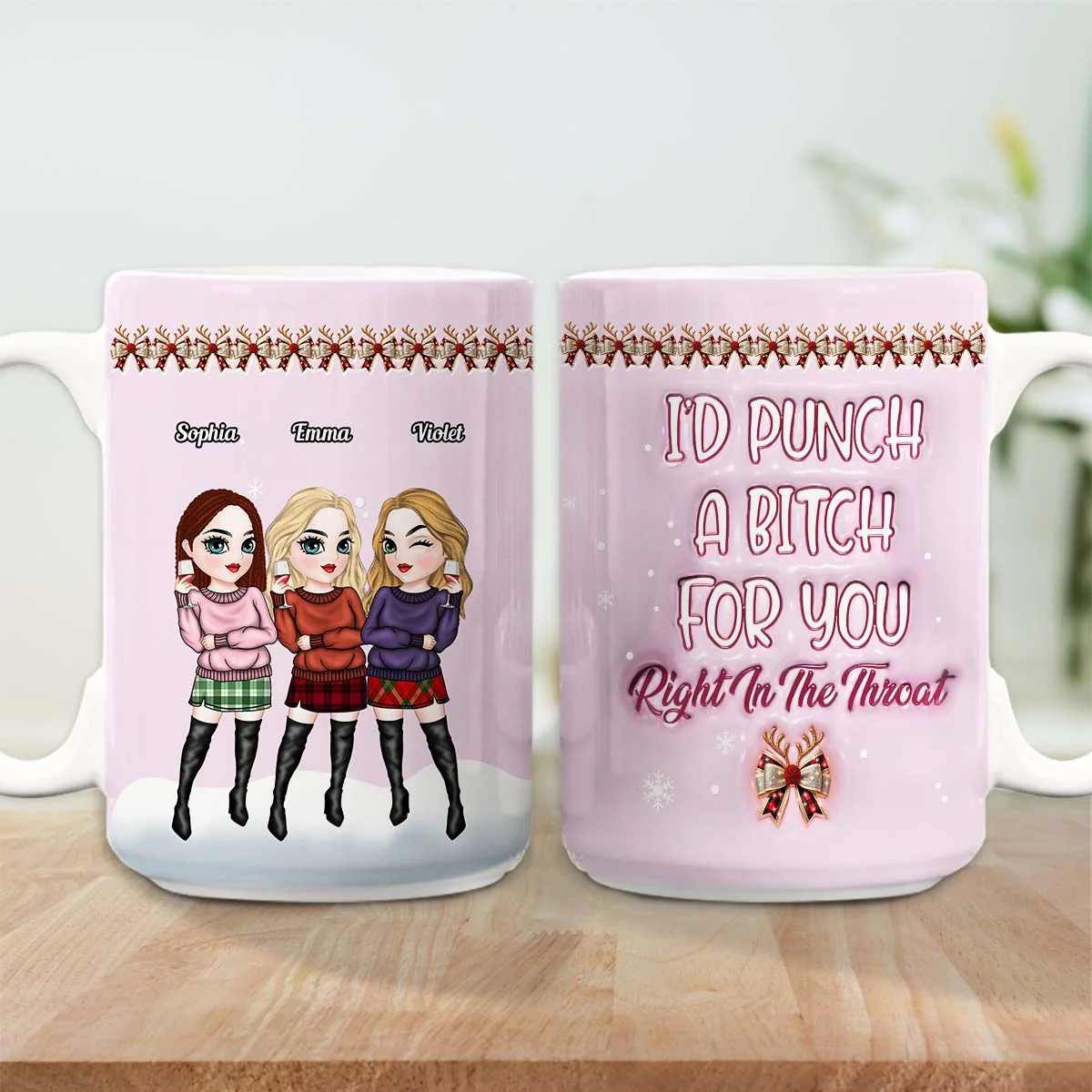 Punch Bitch - Personalized Custom 3D Inflated Effect Mug - Image 6
