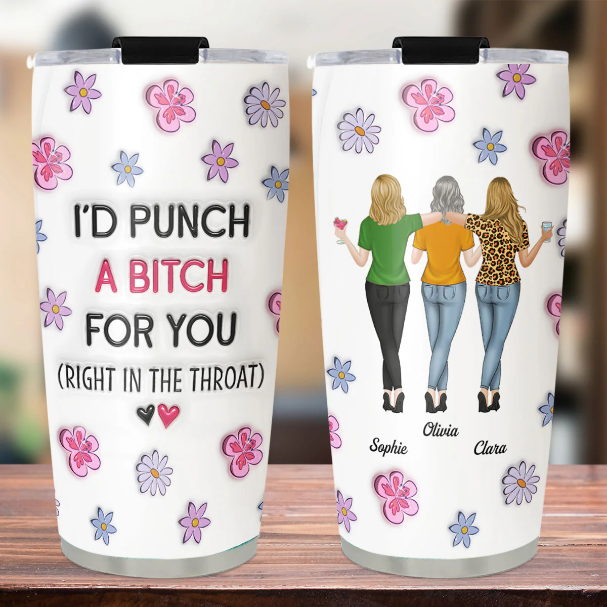 Punch Bitch - Personalized Custom 3D Inflated Effect Tumbler - Image 2