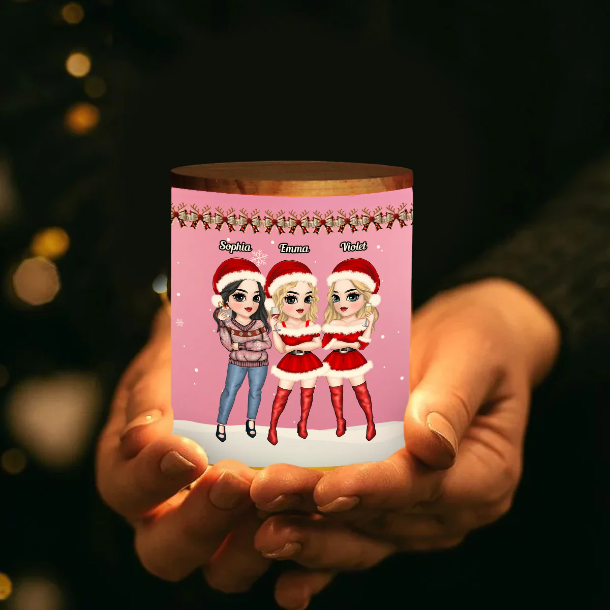 Punch Bitch - Personalized Custom Glass Jar With LED Candle - Image 3