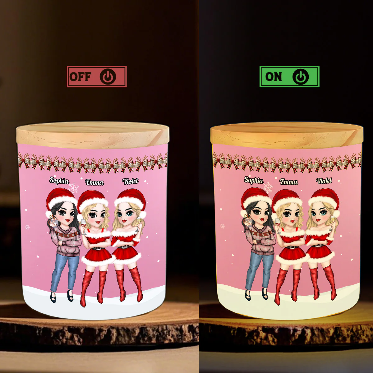 Punch Bitch - Personalized Custom Glass Jar With LED Candle - Image 5