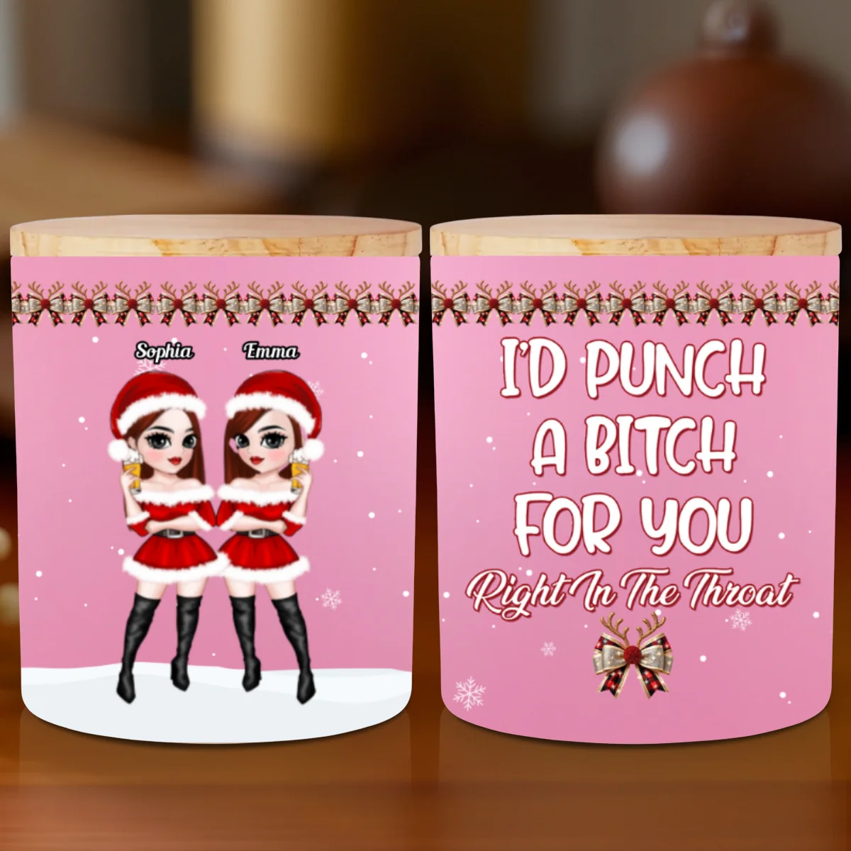 Punch Bitch - Personalized Custom Glass Jar With LED Candle - Image 7