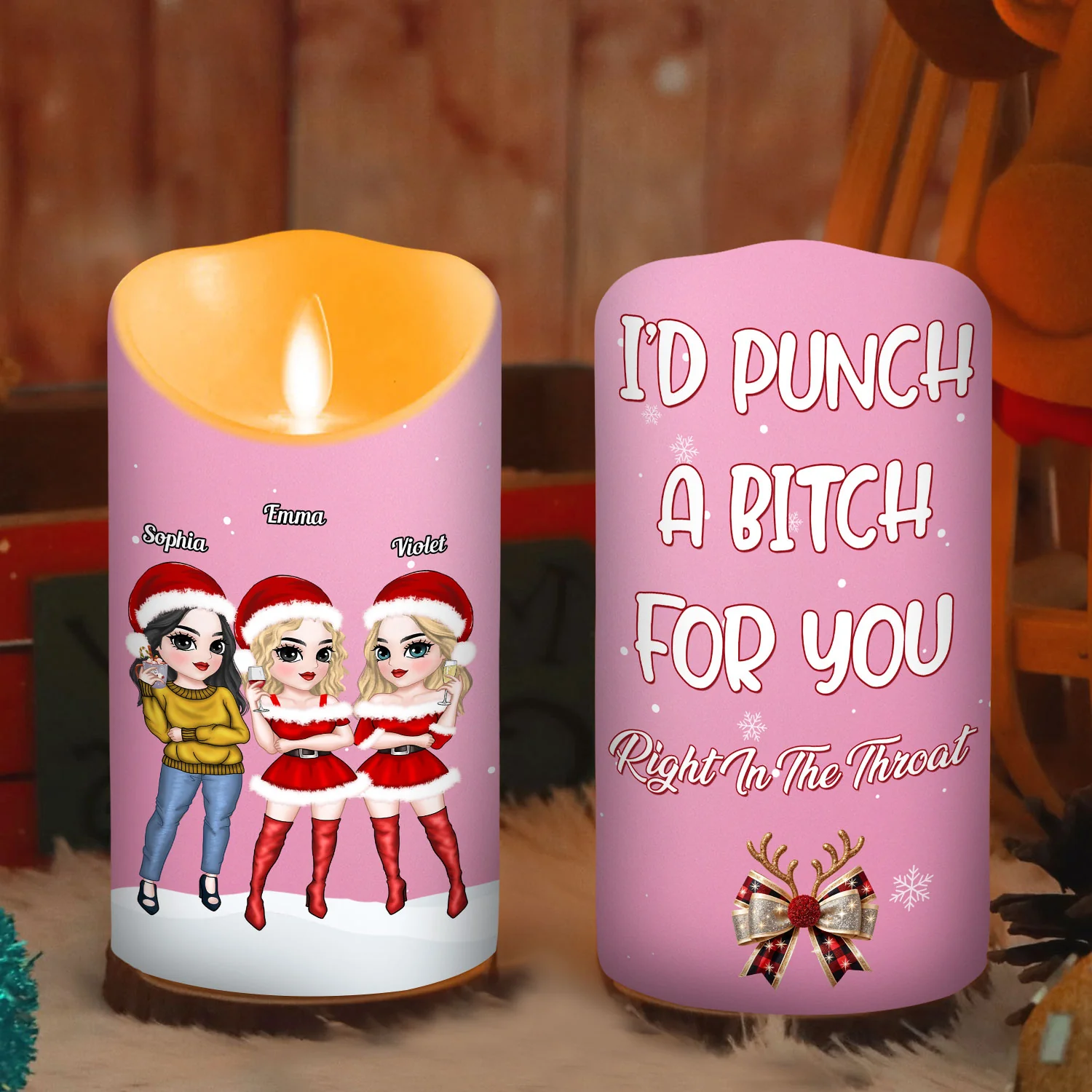 Punch Bitch - Personalized Custom LED Candle - Image 2