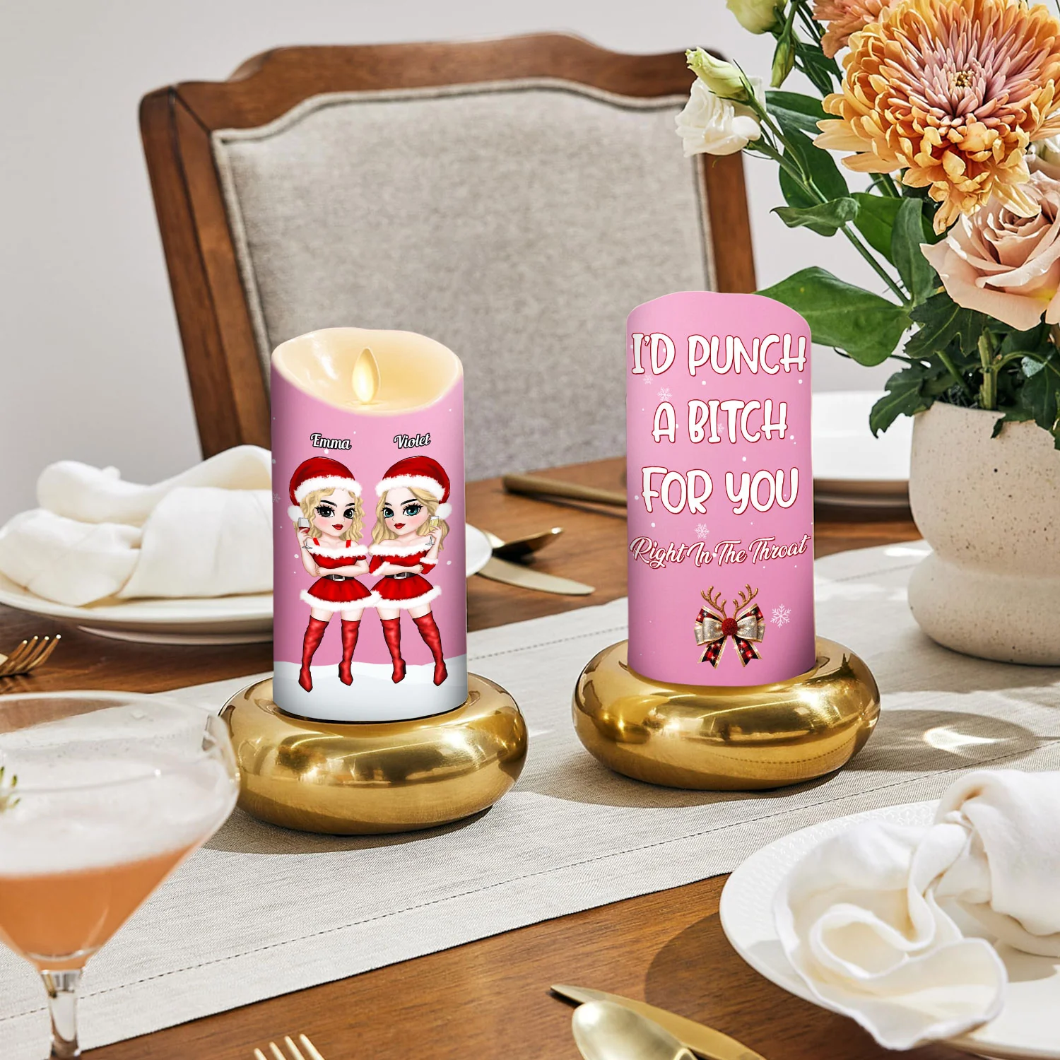 Punch Bitch - Personalized Custom LED Candle - Image 3