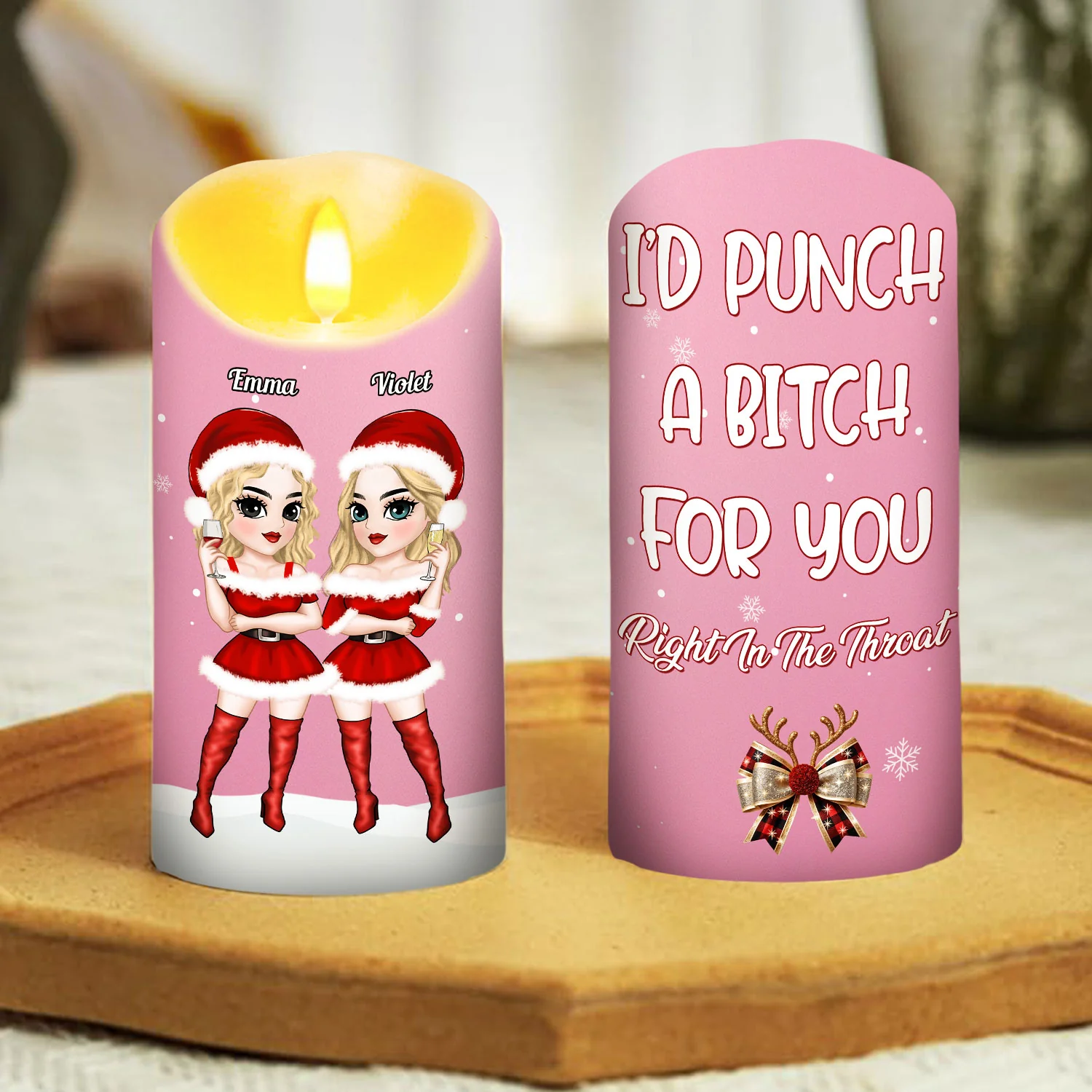 Punch Bitch - Personalized Custom LED Candle - Image 4