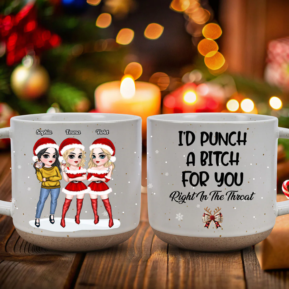 Punch Bitch - Personalized Custom Pottery Mug - Image 2