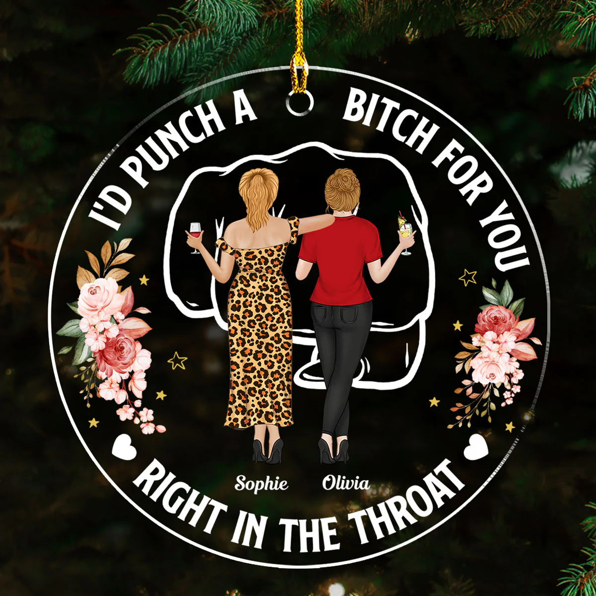 Punch For Bestfriend - Personalized Custom Acrylic Ornament