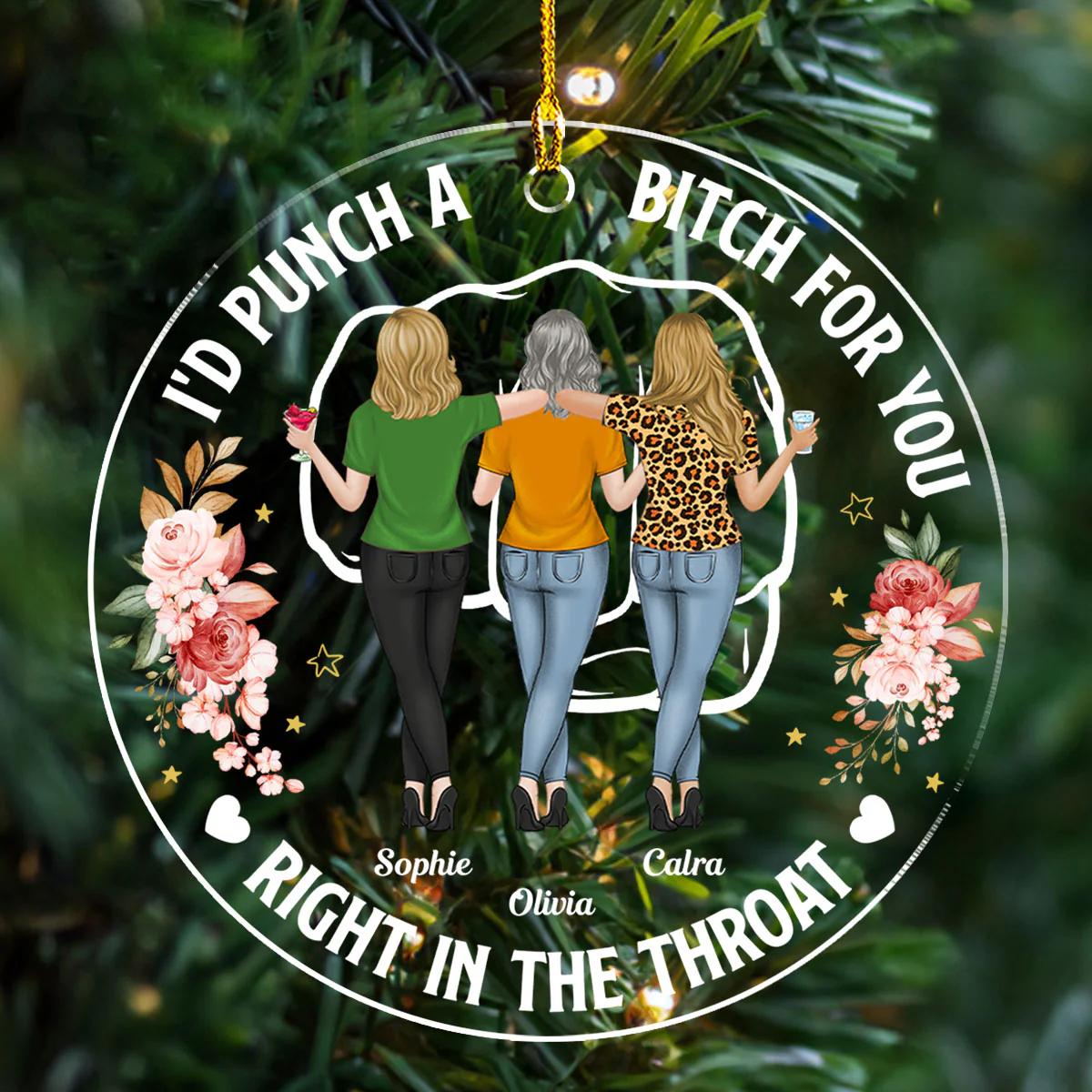 Punch For Bestfriend - Personalized Custom Acrylic Ornament - Image 3