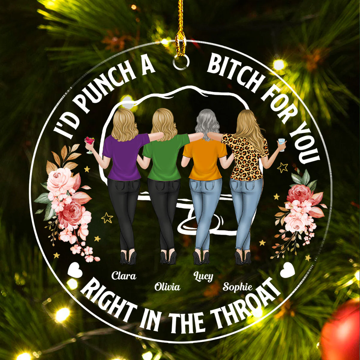 Punch For Bestfriend - Personalized Custom Acrylic Ornament - Image 4
