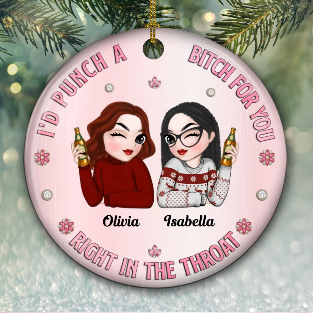 Punch For You Bitch - Personalized Custom Ceramic Ornament - Image 6