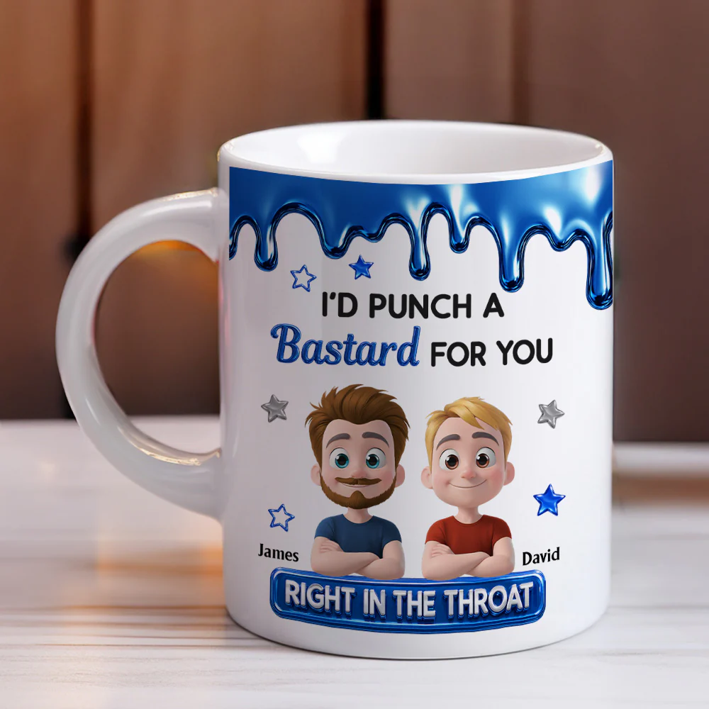 Punch For You Brother Sister - Personalized Custom Coffee Mug - Image 3