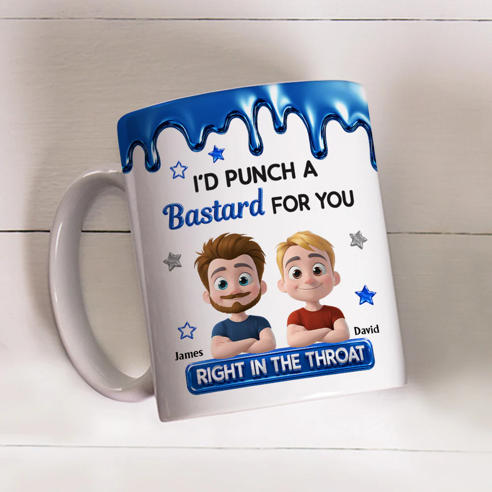 Punch For You Brother Sister - Personalized Custom Coffee Mug - Image 4