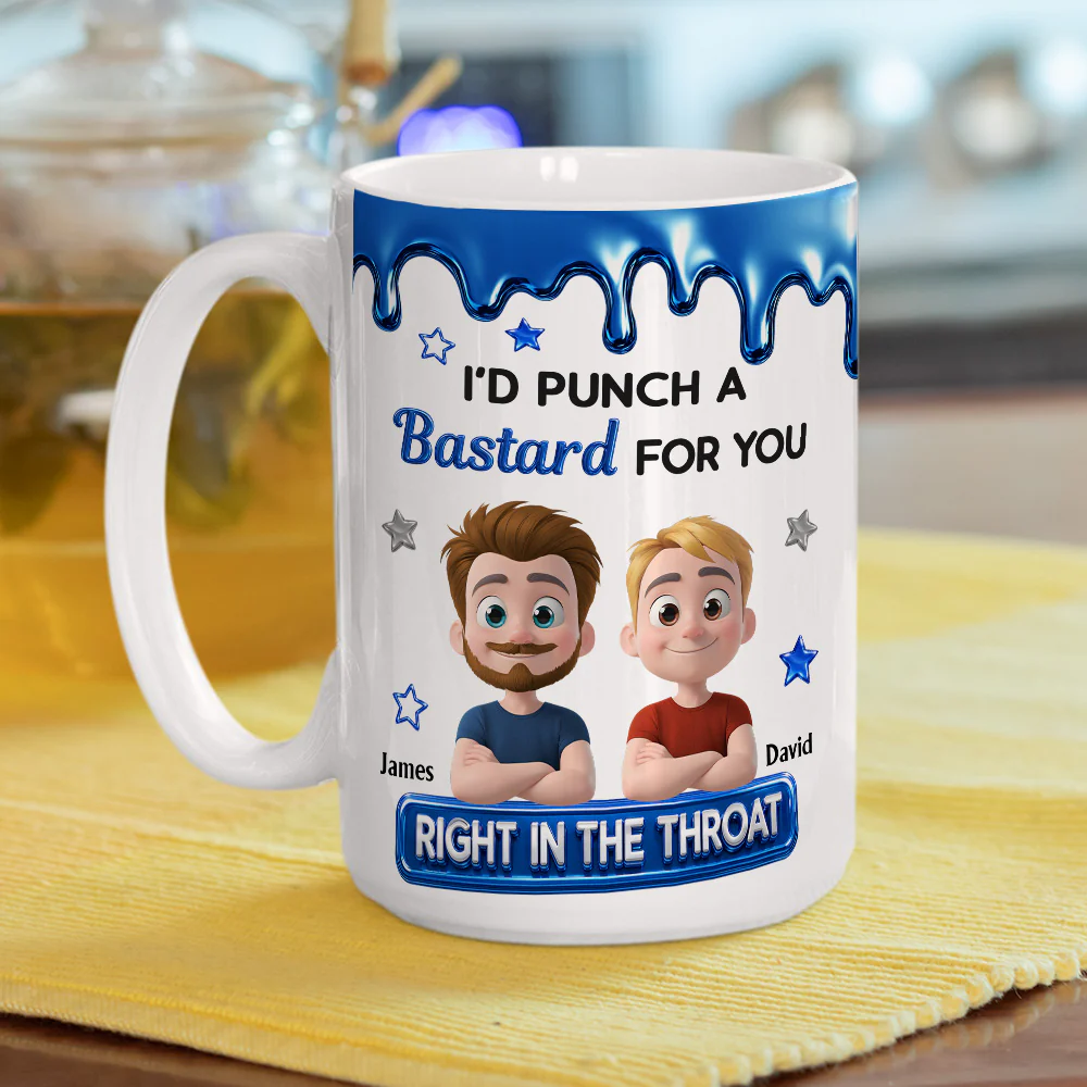 Punch For You Brother Sister - Personalized Custom Coffee Mug - Image 5