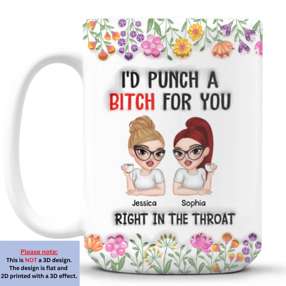 Punch For You My Bestie - Personalized Custom 3D Inflated Effect Mug - Image 7