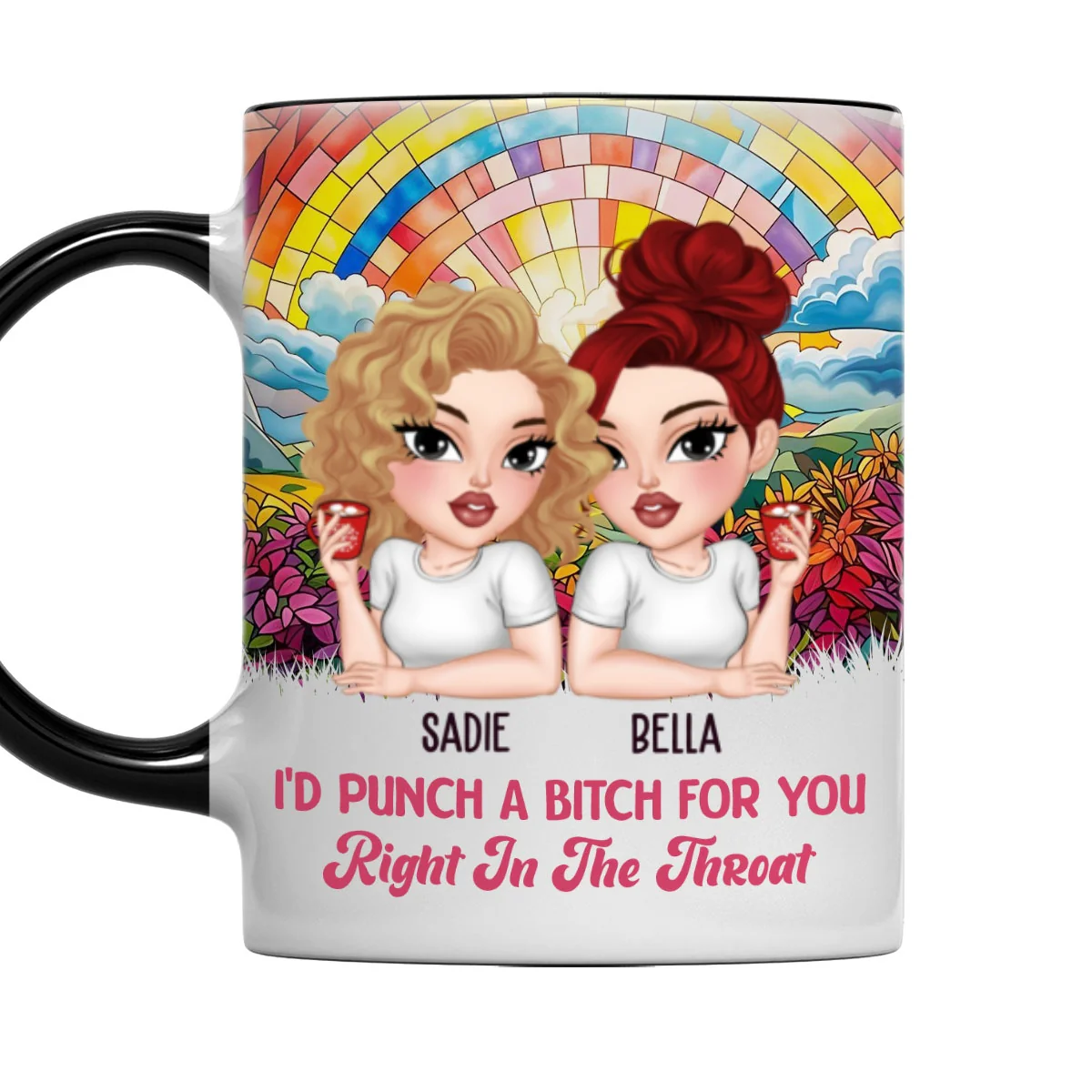 Punch For You My Bestie - Personalized Custom Accent Mug - Image 5