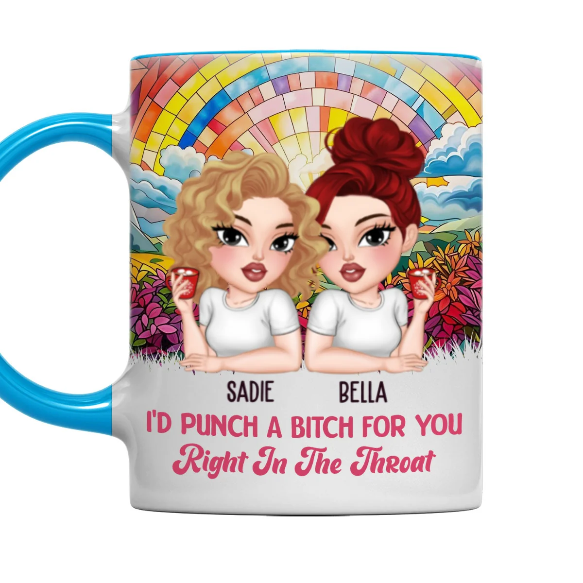Punch For You My Bestie - Personalized Custom Accent Mug - Image 6