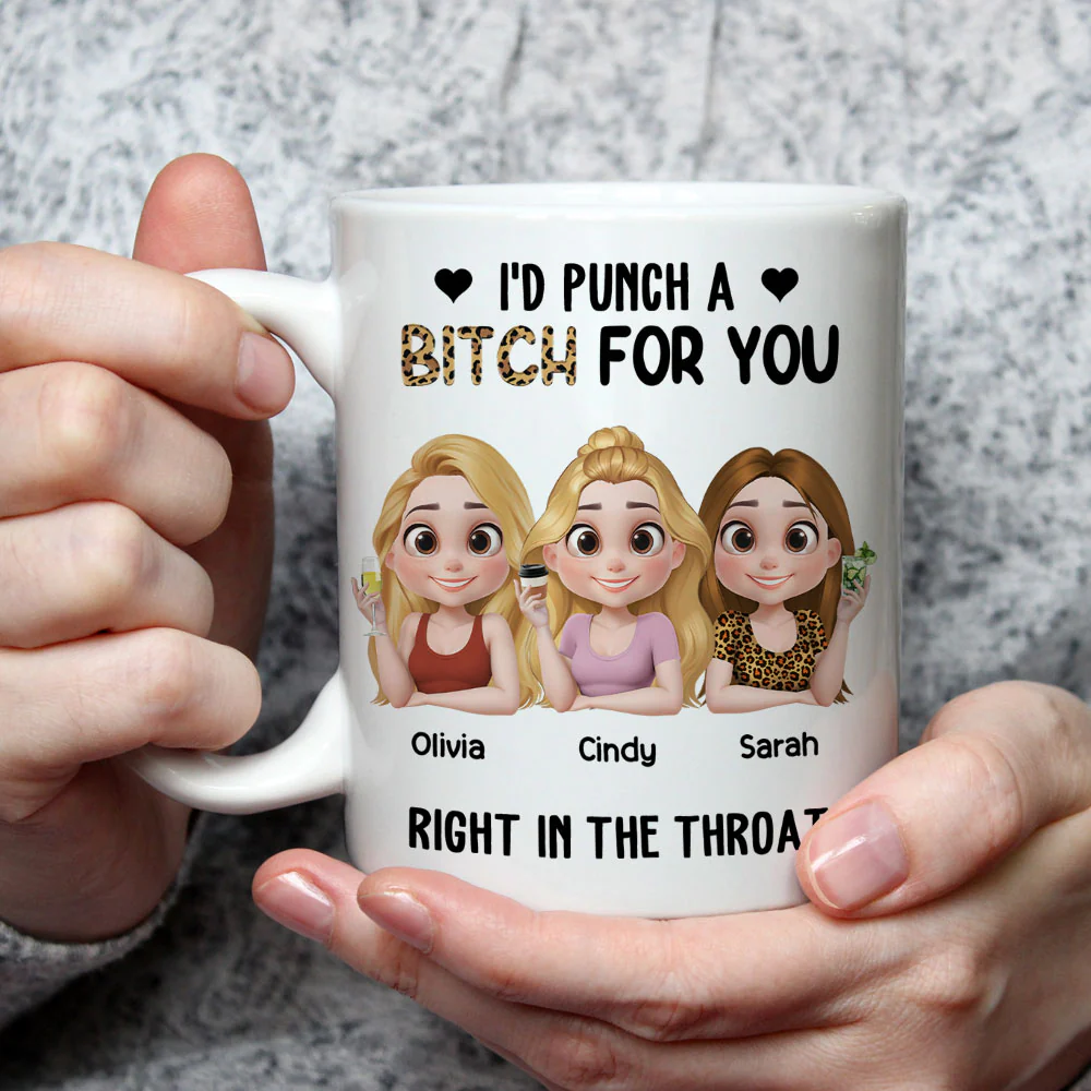 Punch For You My Bestie - Personalized Custom Coffee Mug - Image 2