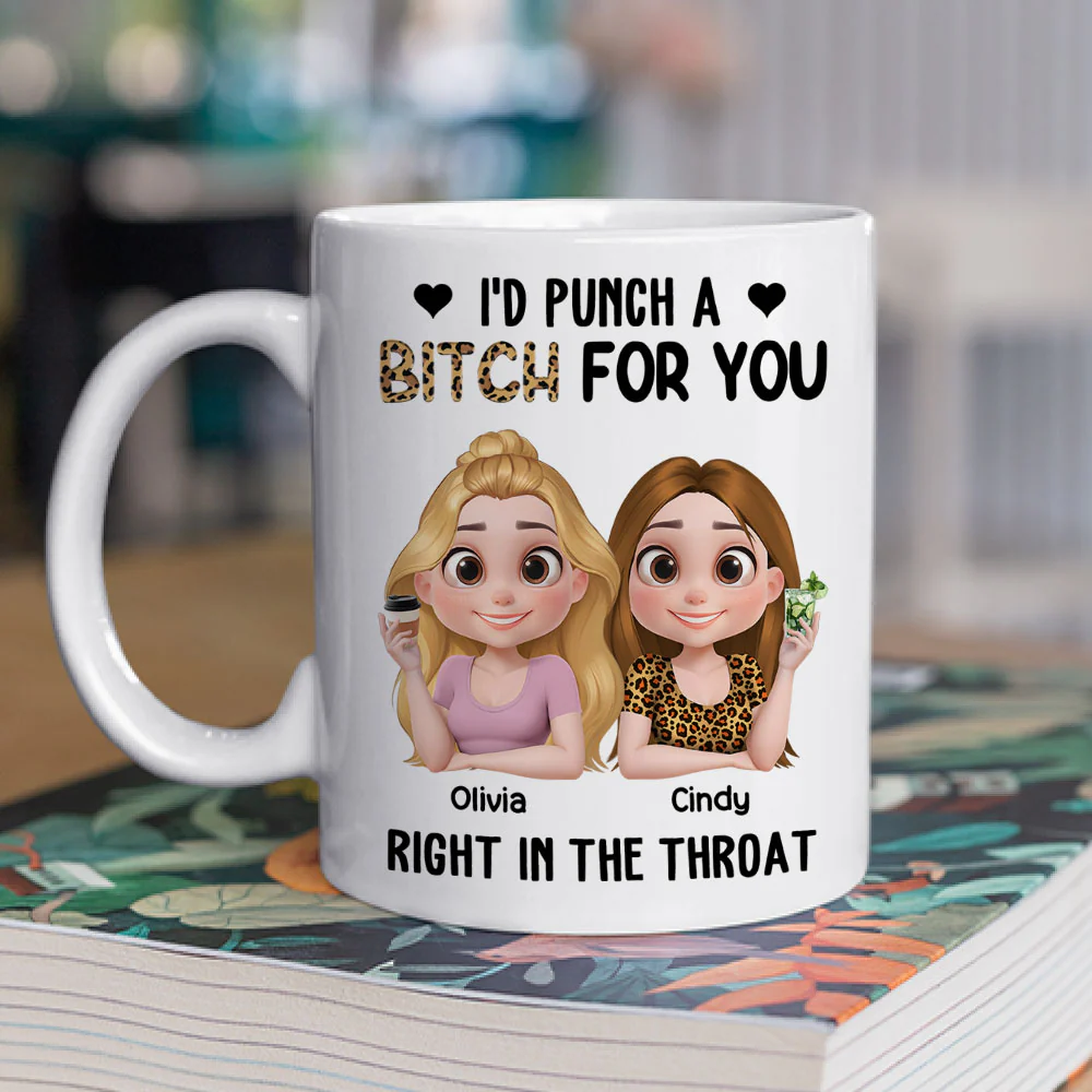 Punch For You My Bestie - Personalized Custom Coffee Mug - Image 3