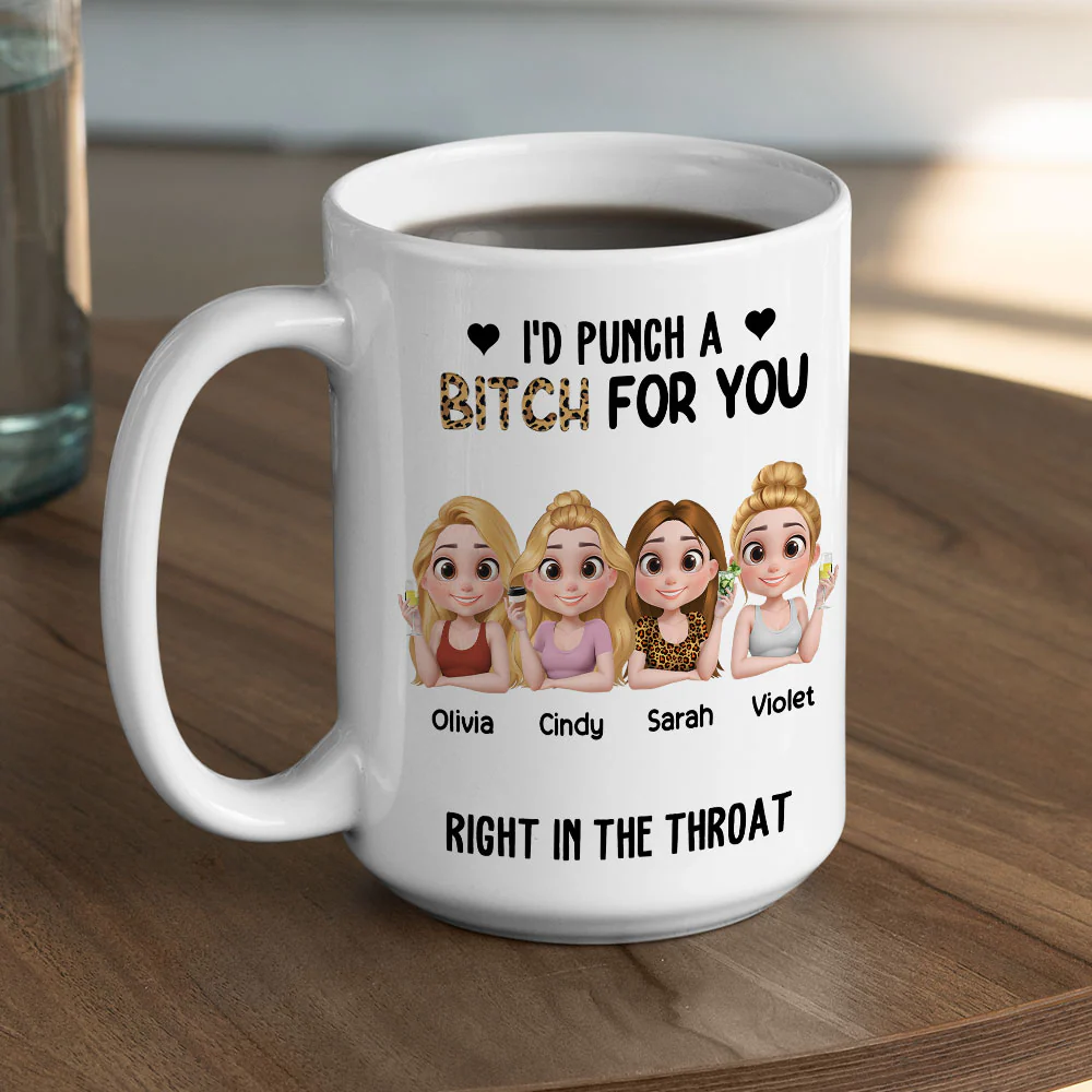 Punch For You My Bestie - Personalized Custom Coffee Mug - Image 4